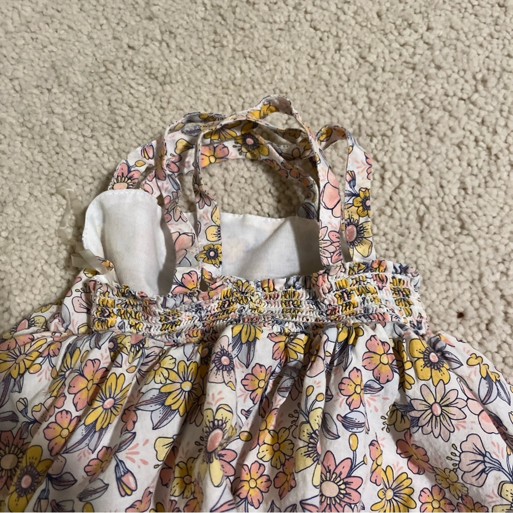 ⭐️3 for $30Tommy Bahama White Dress with Yellow, Pink Flowers Sundress Size 3T - Picture 5 of 10